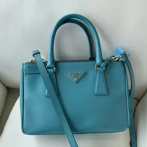 Pre-owned PRADA Ocean blue handbag & crossbody bag, structured satchel, sophisticated & elegant, 26cm length./WJ01110518