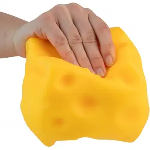 Easy Sqweezy Super Cheese - Squeeze this huge, fun, soft, slow-rebound, ultra-soft cheese block to relieve stress - an original sensory/stress-relief novelty toy suitable for both children and adults