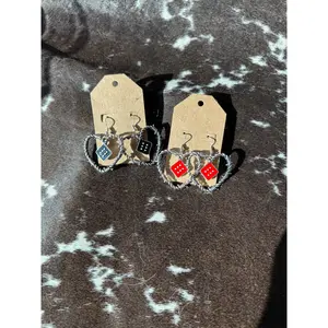 Dice and Heart Earrings