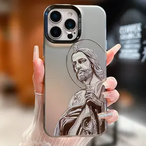 Jesus head pattern protective cover, suitable for iPhone17 16 15 14 13 11 X Xspromax, protective pc phone case, gifts for men and women, smartphone protective cover