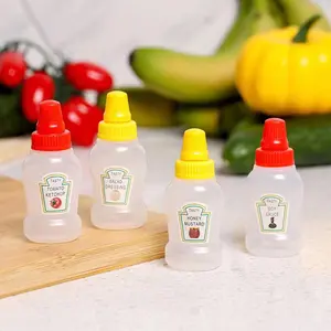 4pcs/set Mini Sauce Bottle, Portable Seasoning Container, Kitchen Utensils & Gadgets