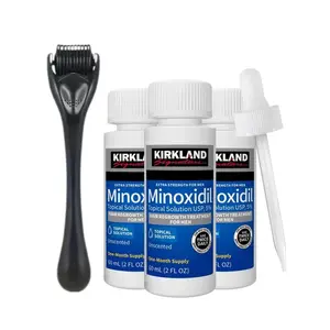 Kirkland’s 3 Month Hair & Beard Growth Supply with Derma Roller Minoxidil Clinically Proven Safe Formula Enhances Absorption for Faster Results