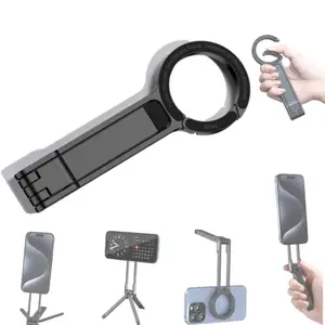 Magnetic Phone Tripod Stand for iPhone - Aluminium Maglock Smartphone Mini Tripod Pocket Cell Phone Stand Strong Magnet Quick Mount Compatible with iPhone 17 16 15 14 13 12 Series