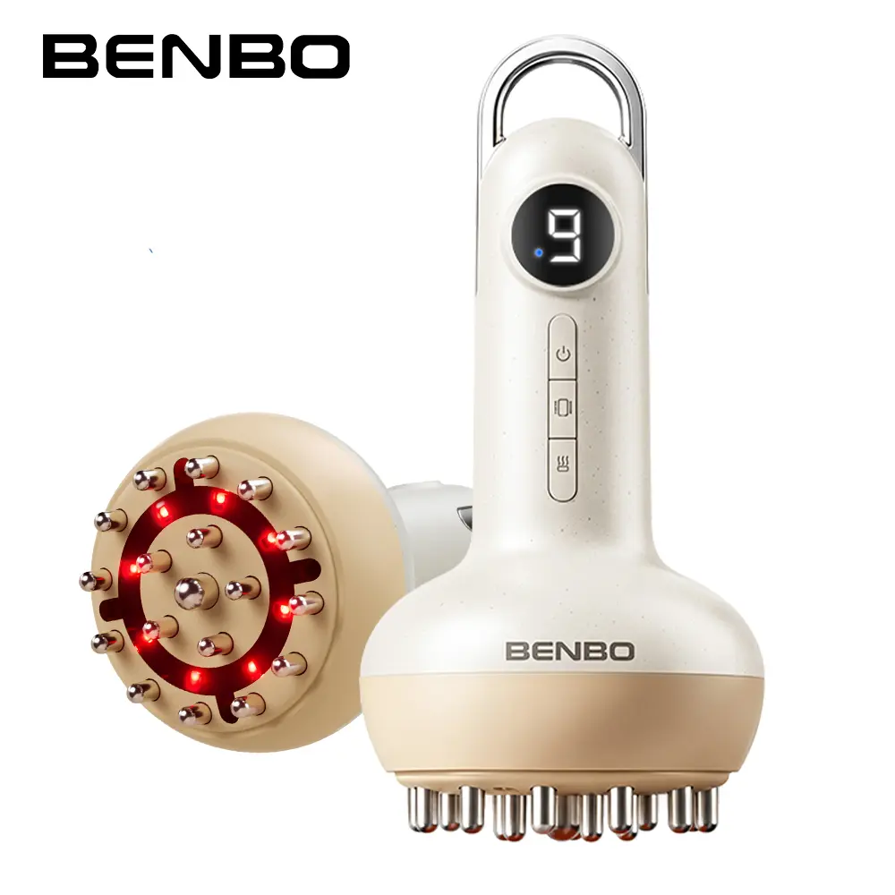 BENBO Advanced Electric Meridian Massage Brush, Premium Heated Vibration Body Massager Tool, USB Rechargeable Portable Full Body Massage Device for Neck, Back, Arms and Legs, Relaxation Gift