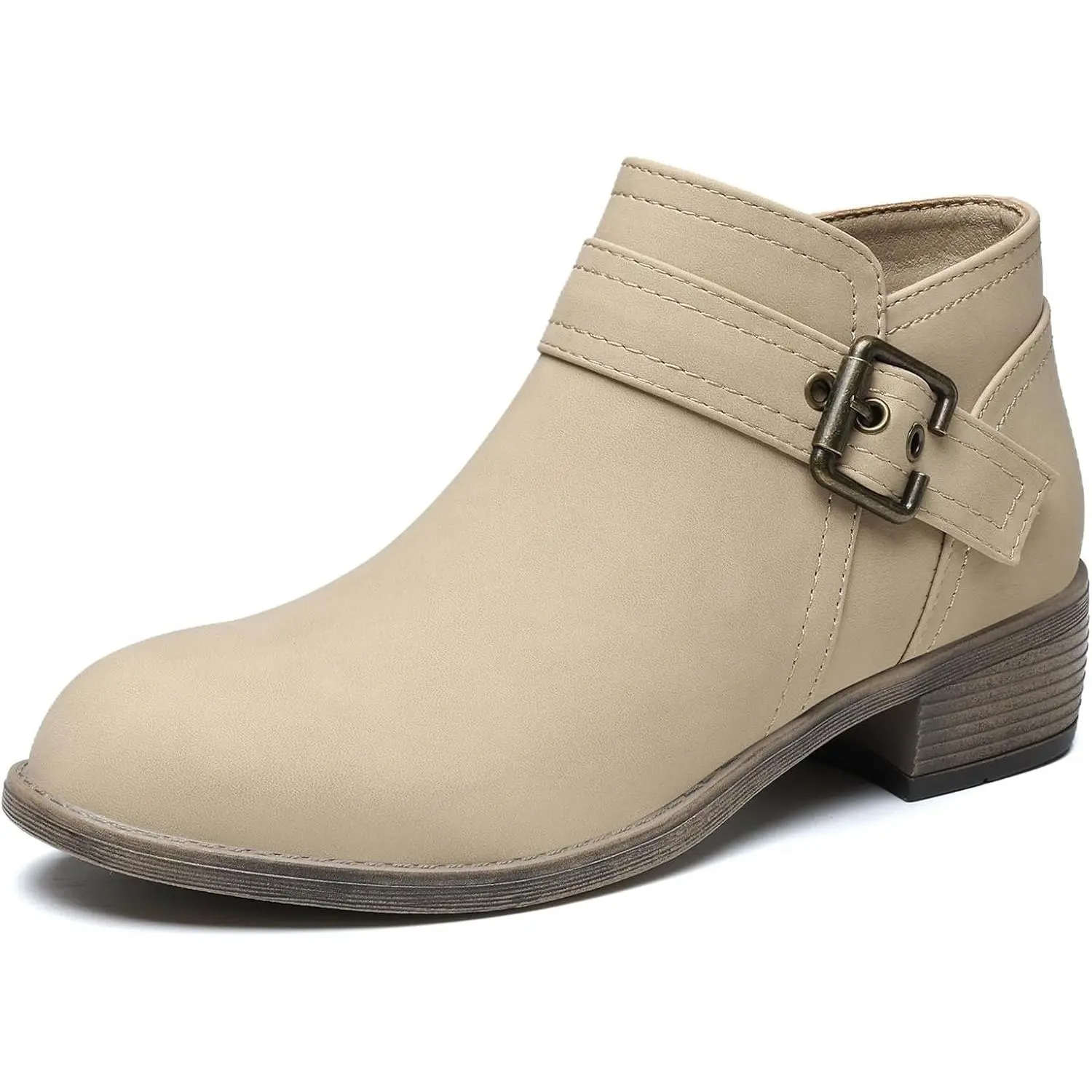low heel dress boots womens Vepose Women's 911L Ankle Boots Low Heels Chunky Cutout Booties Perfor –  VEPOSE SHOES main image 0