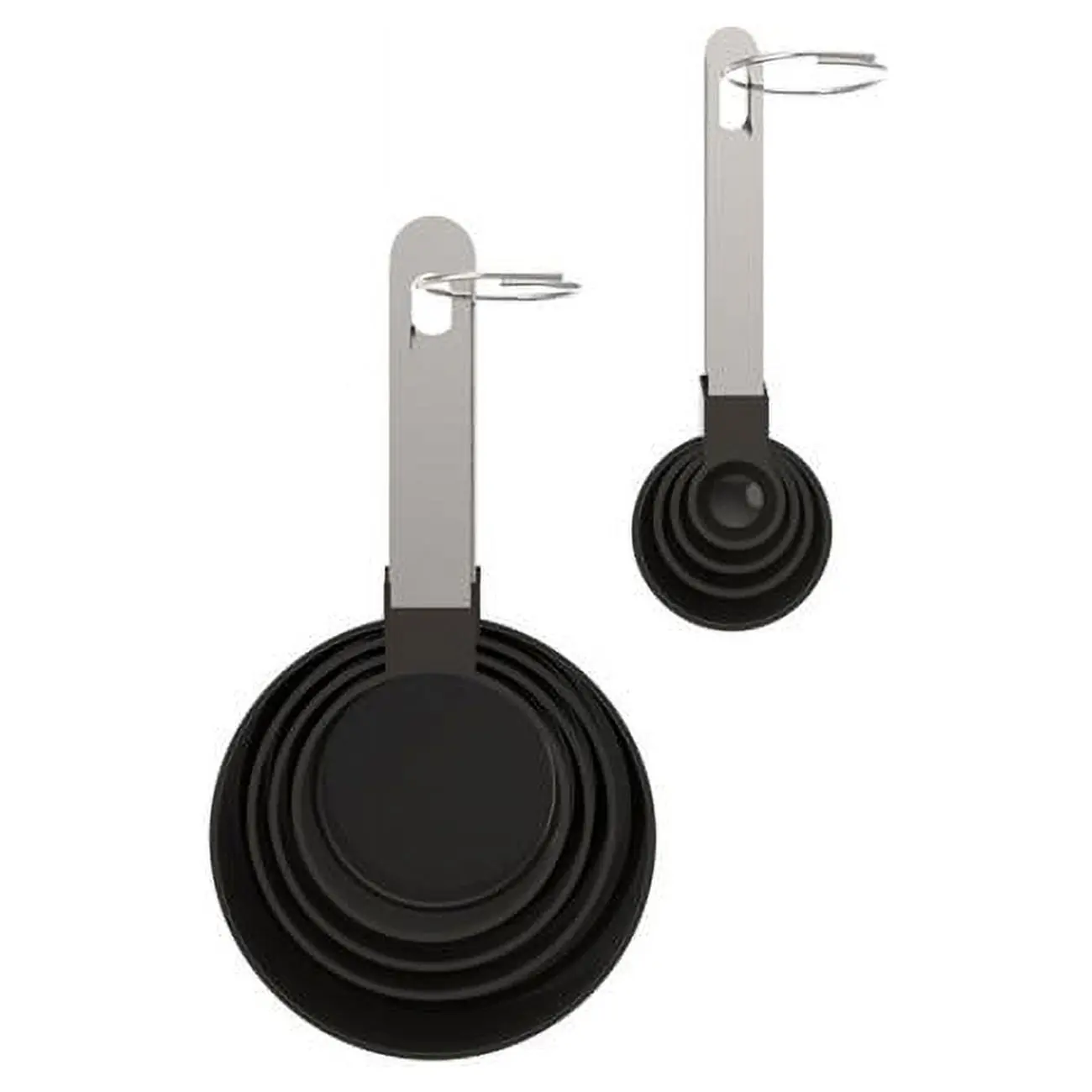 Core Kitchen 6009869 Stainless Steel Black & Silver Measuring Spoon & Cup Set