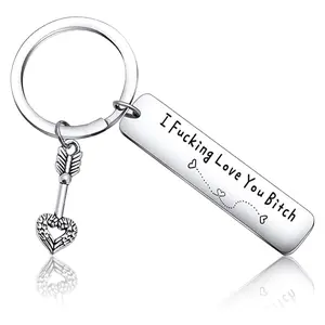 Best Friend Keychain for Women, Stainless Steel Key Chain Engrave I Fking Love You Bith Birthday Christmas Friendship Gift for Bestie Best Friends Female Bff
