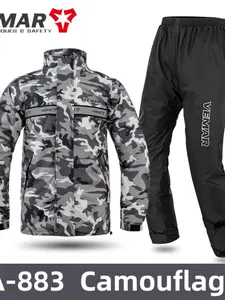 VEMAR Motorcycle Split Raincoat Unisex Rain Jacket and Pants Set for Delivery Riders Motocross Raincoat with Hat
