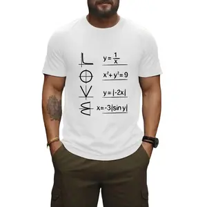 Short-Sleeve T-Shirt for Summer Sports And Casual Wear, Featuring a Loose Fit And Print with a Numerical Formula Design Unisex