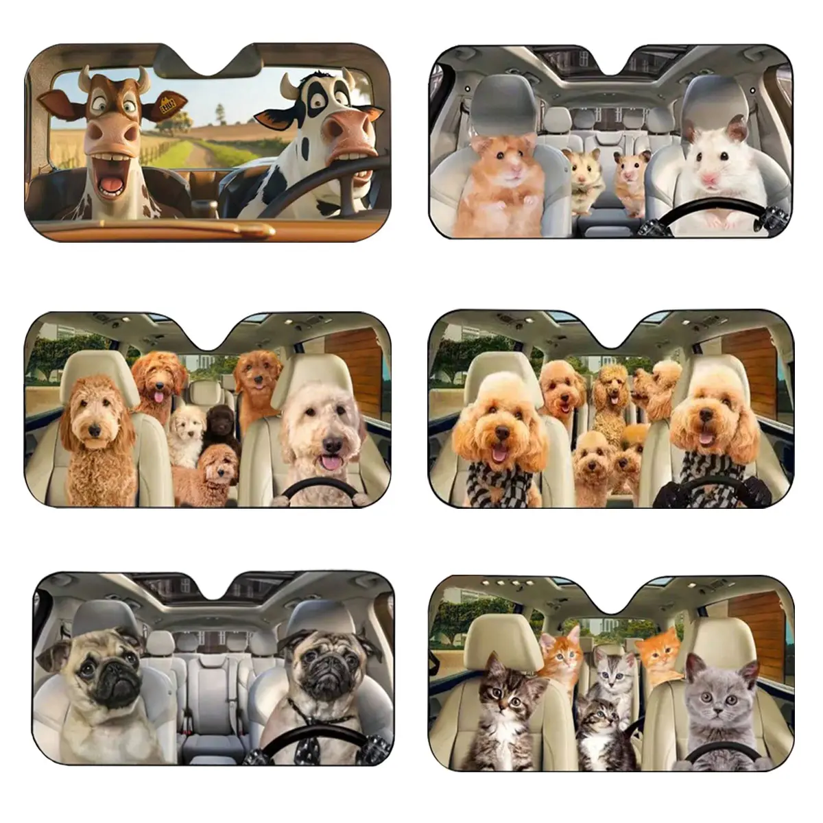 Animal Car Sunshade, Car Windshield Sun Protector, Golden Retriever Car Decoration, Windshield Sunshade, A Unique Windshield Decoration Designed For Dog Lovers, A Perfect Gift For Dad, Mom, Pet Owners And Enthusiasts.