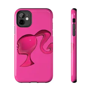 Barbie Silhouette Phone Case | Tough Phone Case, Pink Retro Profile