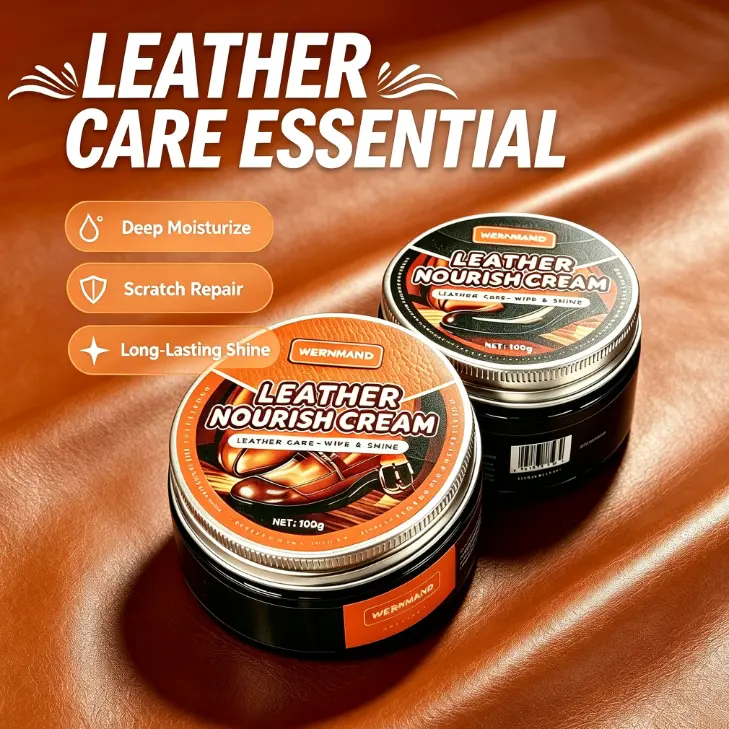 100g All-Purpose Household Leather Upholstery Cleaner Kit - Nourish Cream, Deep Conditioning Balm for Shoes & Jackets, Protects, Buffs, Softens, Moisturizes for Fast Shine