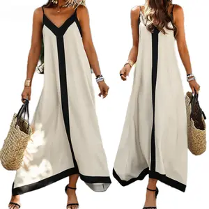 Seya Sleeveless Dresses for Women 2026 Casual Maxi Dress Lightweight V Neck  Boho Sexy Flowy A Line  Maxi Dress Casual Loose  Maxi Vacation Dress Seaside Vacation Sleeveless dress Womenswear Summer Basic Minimalist Vneck