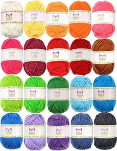 20 Acrylic Yarn Skeins - 438 Yards Multicolored Yarn in Total – Great Crochet