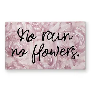 Begin Home Decor C1ROAR35HZXGD0 3 x 5 ft. No Rain No Flowers - Motivational Bedroom Rectangle Area Rug for Home Decor