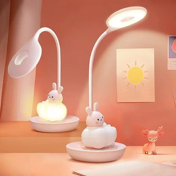 2in1 Dimmable LED Reading Desk Lamp Swing Angle with Night Light 5 Brightness Touch