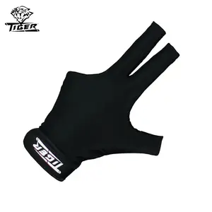 Black Tiger X Billiards Glove - Open Fingers, Lycra Blend Material, Consistent Grip, Double Stitch Construction, Stylized Design