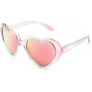 EyeconicFinds Polarized Heart Shaped Sunglasses Oversized Vintage Fashion Love Eyeglasses for Women UV400 B2337