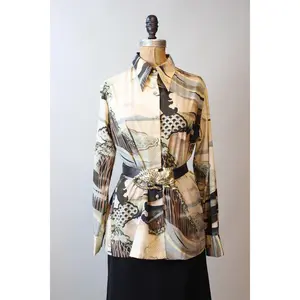 1970s LANVIN print blouse top medium large | new winter