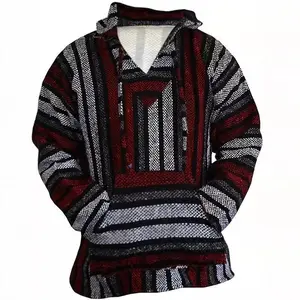 Mexican Baja Hoodie Hippie Surf Poncho Sweater Sweatshirt Pullover Casual Tops