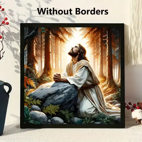 Religious Theme Diamond Painting Kit, Adult Art Craft Set, Frameless DIY 5D Diamond Art, Beginner Home Decor, Home Wall Decoration, Full Round Drill, Handicraft, DIY Kits