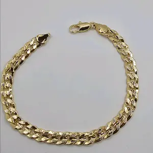 bracelet Gold plated 8"inches cuban link style cut style fashion style