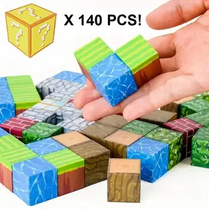 Magnetopia  blocks-140pcs Random Magnetic Building Blocks Magnetic Cubes Stacking, Sensory Toys For Kids Boys Girls Ages 3-8 Christmas Birthday Gifts