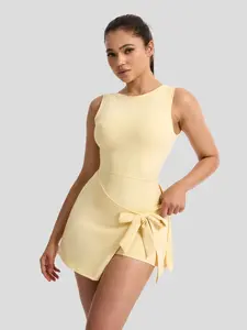Women's Sporty Sleeveless Dress, High Elasticity Comfortable Casual, Waist Cinching Slimming, Yoga Running Pilates Beach Daily Wear