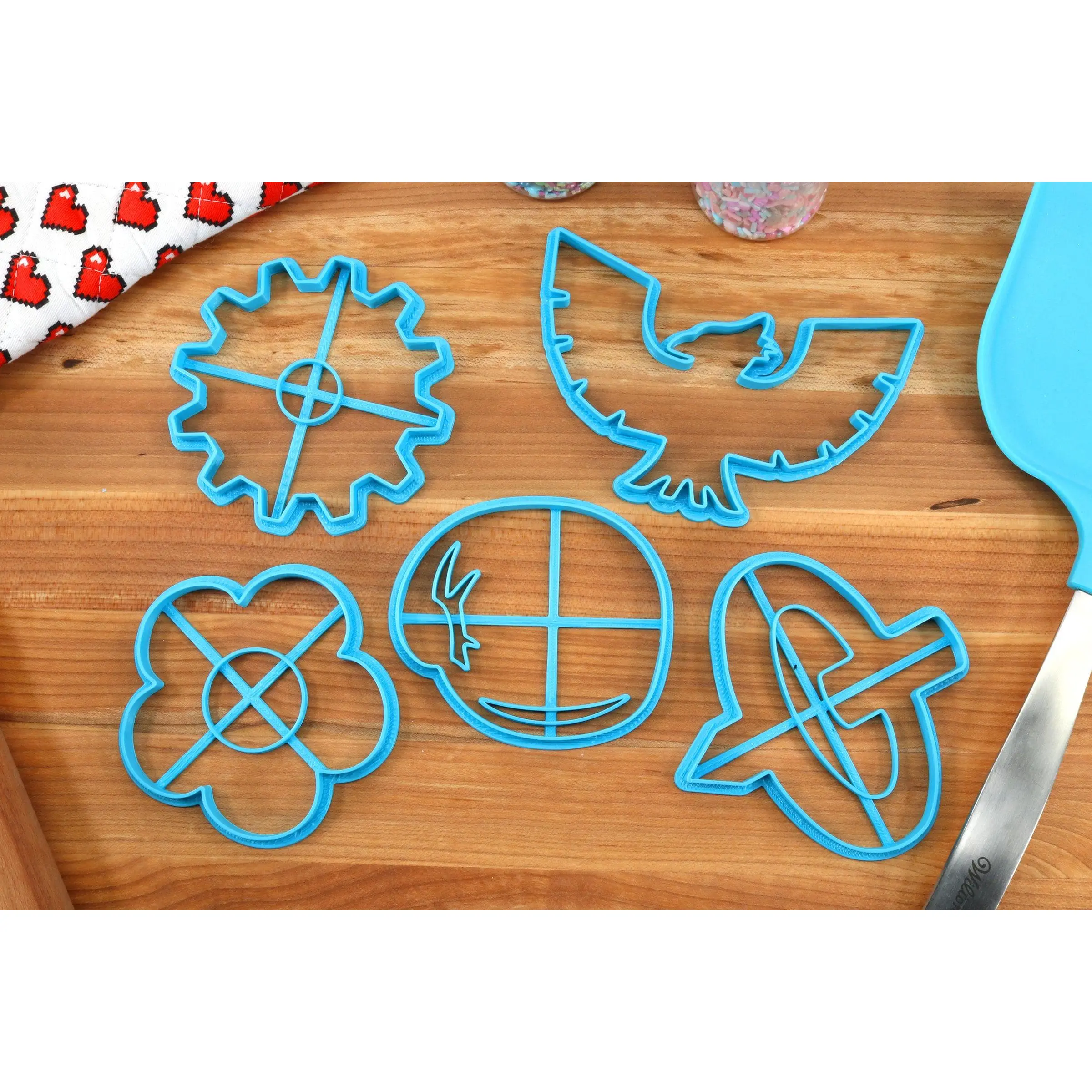 Super Smash Bros Logos Set 1 Cookie Cutters - ROB, Punch Out, Pikmin, F-Zero