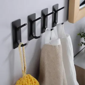 Sticky Wall Hook, Metal Clothes Hanger for Towels, Wallets, Robes, Backpacks, Jackets, Bathrooms, Dorms, Closets, Kitchens