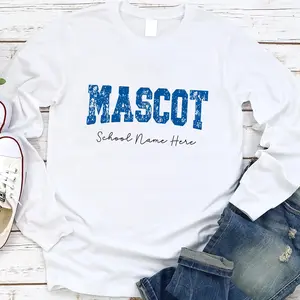 Custom School Mascot Long Sleeve Shirt for Men & Women - Personalized Team Spirit Tee for Sports Events & Gifts - All Seasons Wear