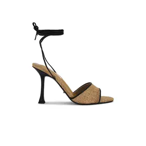 Tony Bianco Lamar Heel in Natural Hessian & Black
