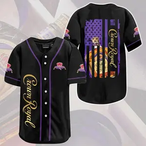 Crown Royal Flag Baseball Jersey: Stylish and Patriotic Sports Apparel, Gift For You, Baseball Jersey Lover .
