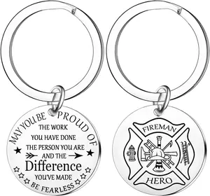 Firefighter Keychain Firefighter Appreciate Gifts For Fireman Birthday Valentines Day Gift For Dad Husband Firefighter Firemen Retirement Gift