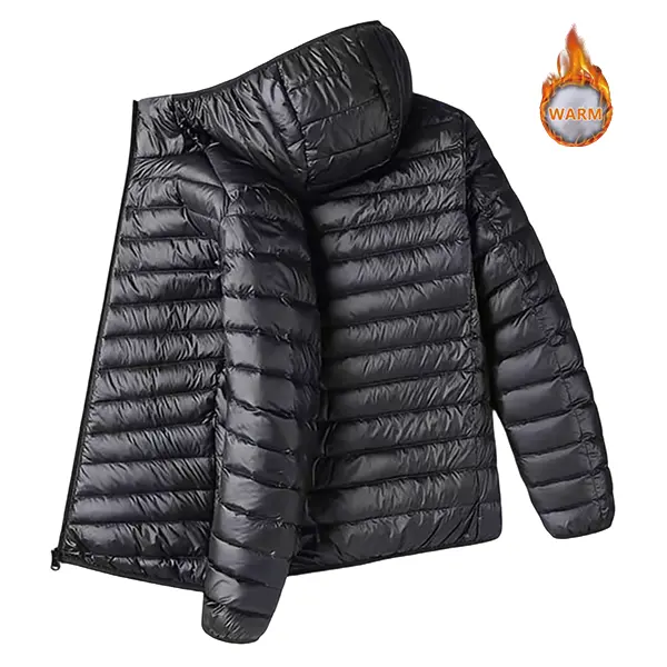 2026 Men's Fashion Hooded Puffer Jacket With Great Heat‑Retaining Performance, Lightweight Quilted Structure, Full‑zip Closure, Ideal For Cold‑weather Outdoor Travel And Daily Casual Wearing.