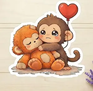 Baby Punch Monkey Sticker, Abandonment Monkey, Little Money Big Love Sticker, Laptop Water Bottle Decal Sticker