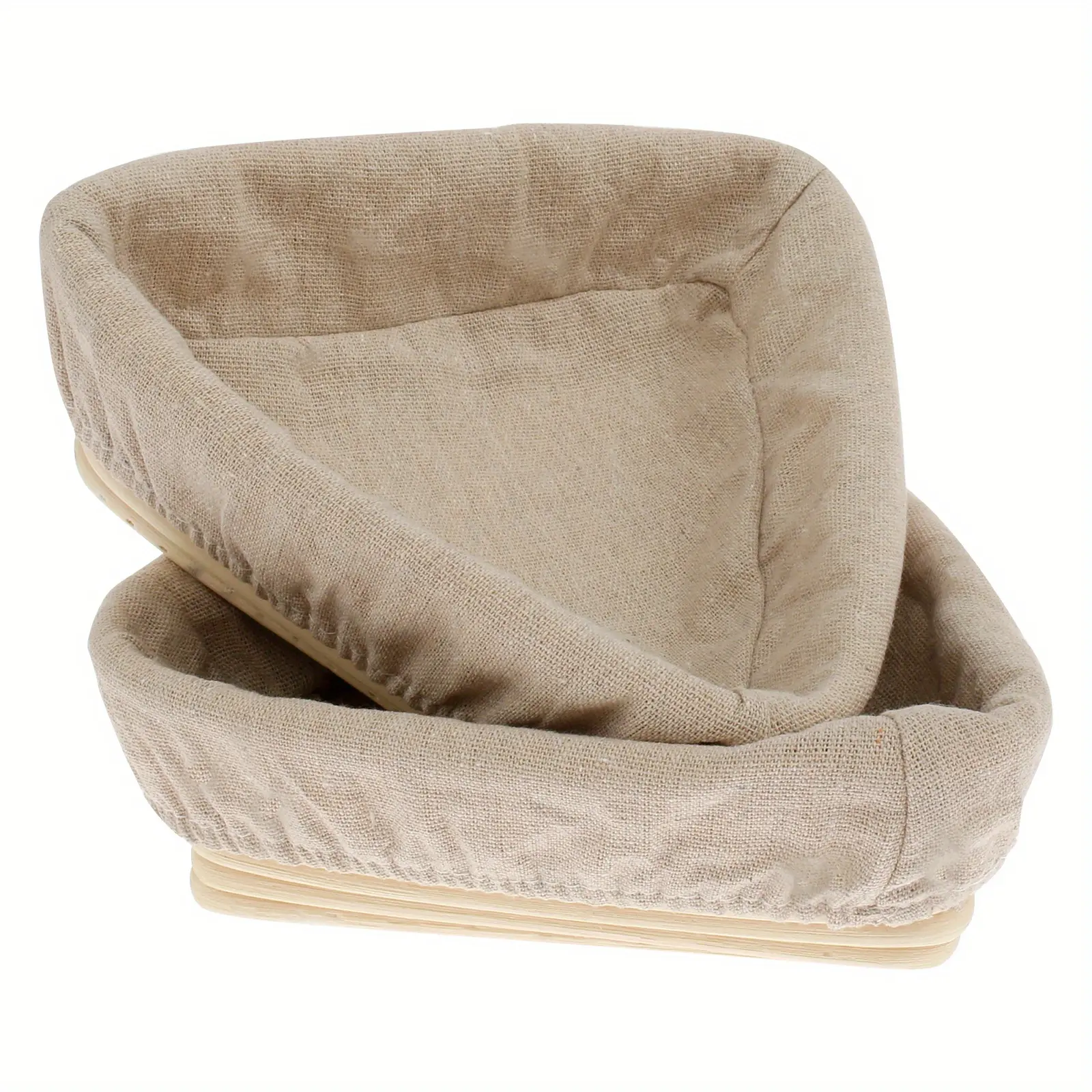 2 Pcs Bread Proofing Baskets Triangle Dough Proofing Bowls with Cloth Liners Handmade Rattan Proofing Basket Beautiful Aesthetic Sourdough Proofing Basket for Professional and Home Bakers Baking Accessories