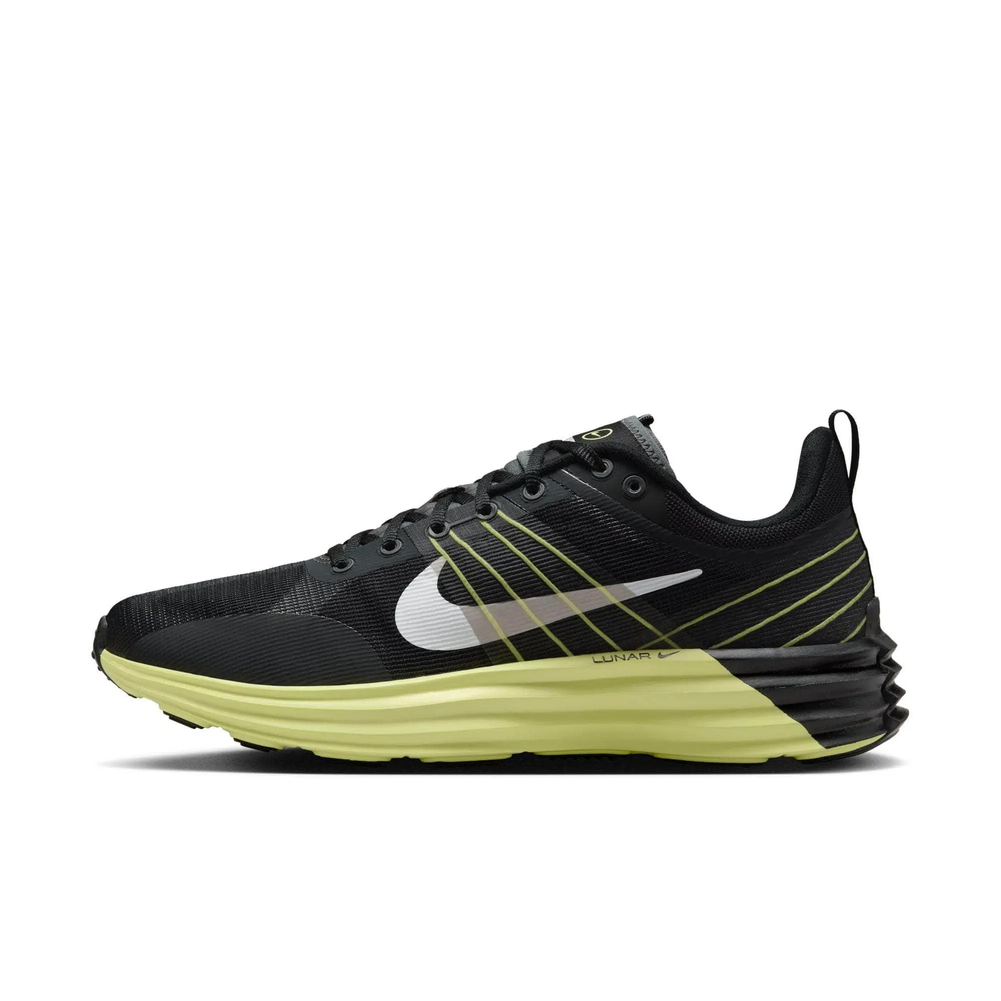 Nike Lunar Roam 'Black Iron Grey Light Lemon Twist White" - Men's Outdoor Sneakers Athletic Shoes, Lightweight Breathable Sneakers, Soft Soled Sneakers