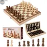 Magnetic Wooden 3-In-1 Fold-And-Go Chess Set - Portable Tabletop Board Game with 32 Pieces, 2 Dice, Natural Look, Compact Transport, Ideal Family Home Set for International Chess, Checkers, Backgammon, Chess Sets