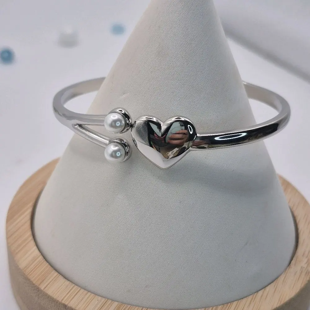 silver heart bracelet plated gold
