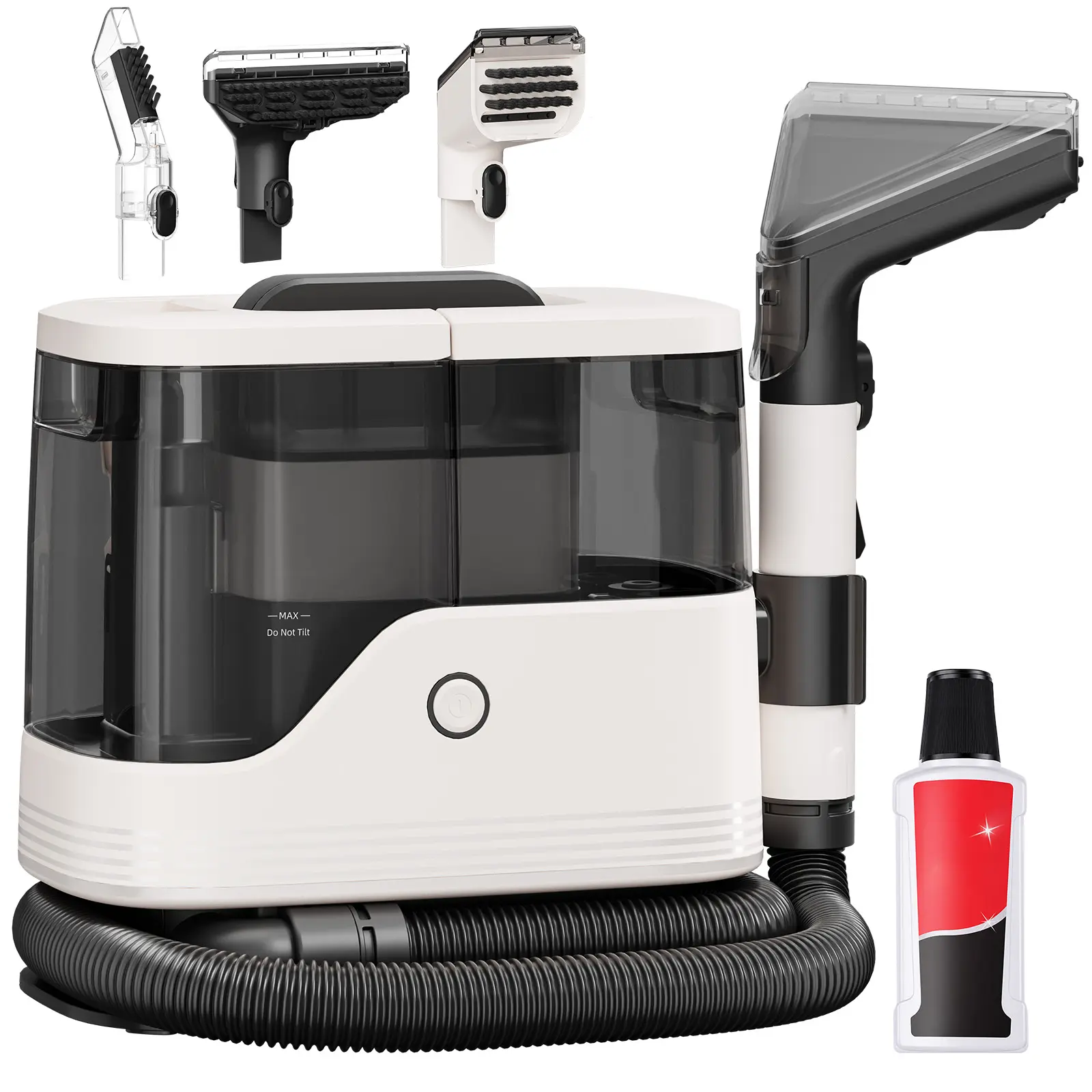 Portable Carpet Washer & Upholstery Spot Cleaner, 13,000Pa Powerful Suction Stain Remover Machine with 3 Replaceable Brush Heads & Dual Water Tanks for Pet Stains, Couch, Rugs, Car Seats & Furniture