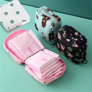 Cute Cartoon Girl Sanitary Napkin Storage Bag, Large Capacity Travel Ladies Fashion Handbag, Shopping Bag, Shoulder Bag, Work Bag, Makeup Bag, Makeup Organizer Pouch