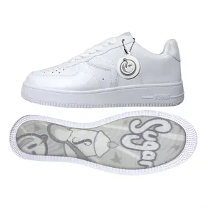 YUMS Sugar Sneakers – Smooth and Patent Leather Classic White Casual Streetwear Style Low Top Shoes