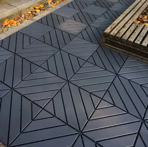 Patio Deck Tiles Interlocking Design - 12"x12"x0.8" 44 PCS, Waterproof, All Weather Use, Slip-Resistant, Easy Snap for Balcony, Backyard, Porch, Poolside, Indoor & Outdoor