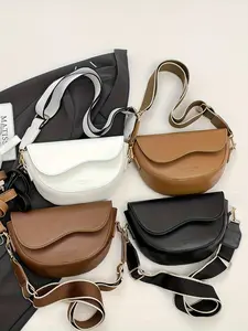 Fashionable Women's Saddle Bag, Casual Multifunctional Crossbody Bag, Wide Shoulder Strap, Trendy Versatile Single Shoulder Bag, Adjustable Shoulder Bag, Casual crossbody bags, Fashion Crossbody Handbag