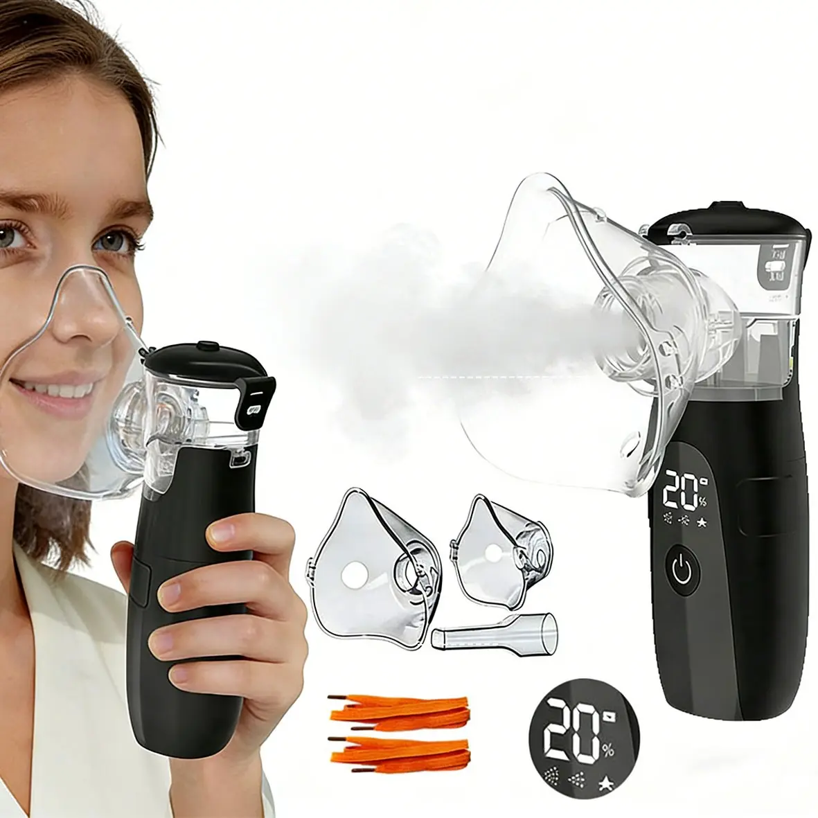 Portable Facial Steam Mask Rechargeable Handheld Humidifier Automatic Cleaning LED Display Home Travel Care Instrument Beauty Devices Face Steamer