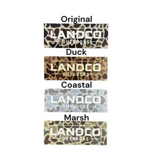 Camo Stickers 2.25” x 6” Heavy Duty Matte Finish Original Duck Coastal Marsh