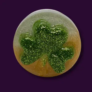 Handmade Glitter Shamrock Phone Grip