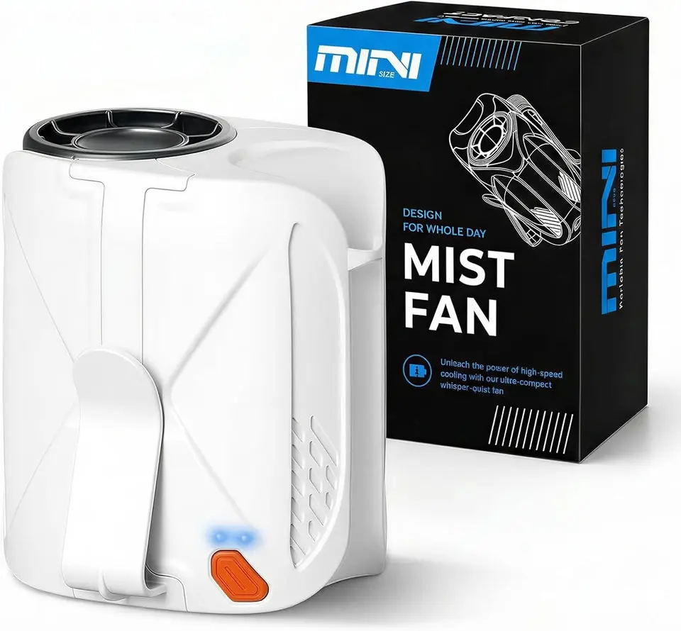 Clip-On, Neck & Waist Fan – Hands-Free Wearable Fan, 6-Speed 16,000RPM Turbo Brushless Motor, 6,000Mah 35H Battery, Portable for Travel, Outdoor, Camping, Commuting, Office & Hiking