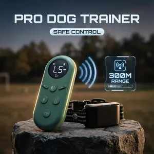 Ultrasonic Dog Bark Control Collar, 1-9 Command Levels, 300m Remote Control, Rechargeable Long Battery Life, Adjustable Vibration Strength